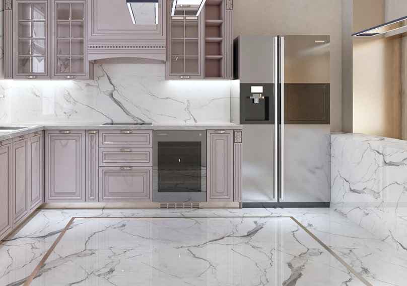 Elegant Kitchen: Upgrades for Your Home with White Marble Flooring!