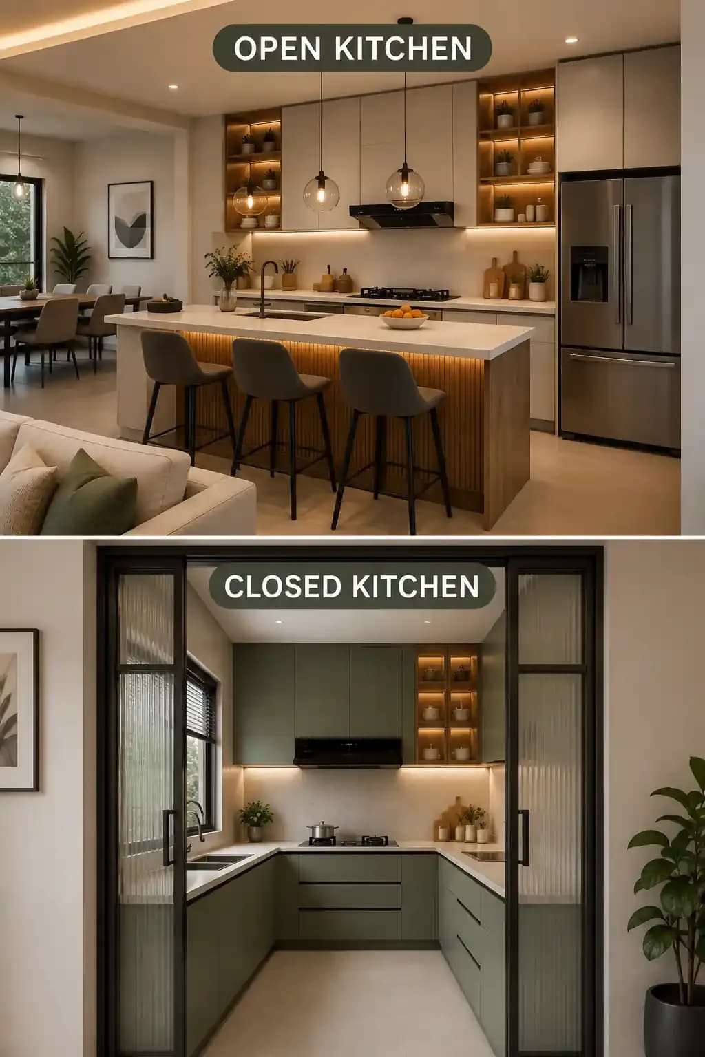 Open kitchens Vs Closed kitchen - Which one is best?