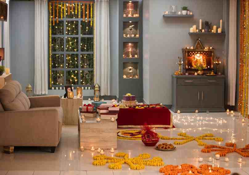 Navratri Chic : Stylish Home Interiors Illuminated by 9 Festive Colours