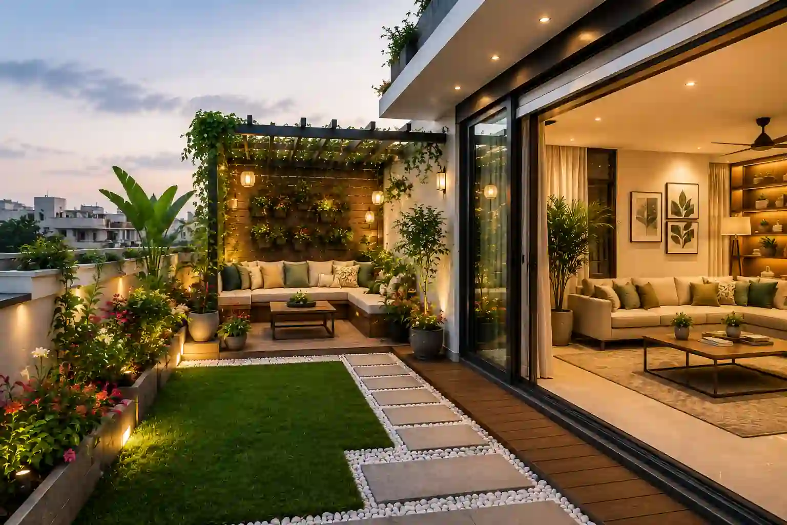 Interior Designing & Terrace Garden in North Bangalore for Mrs. Geetha