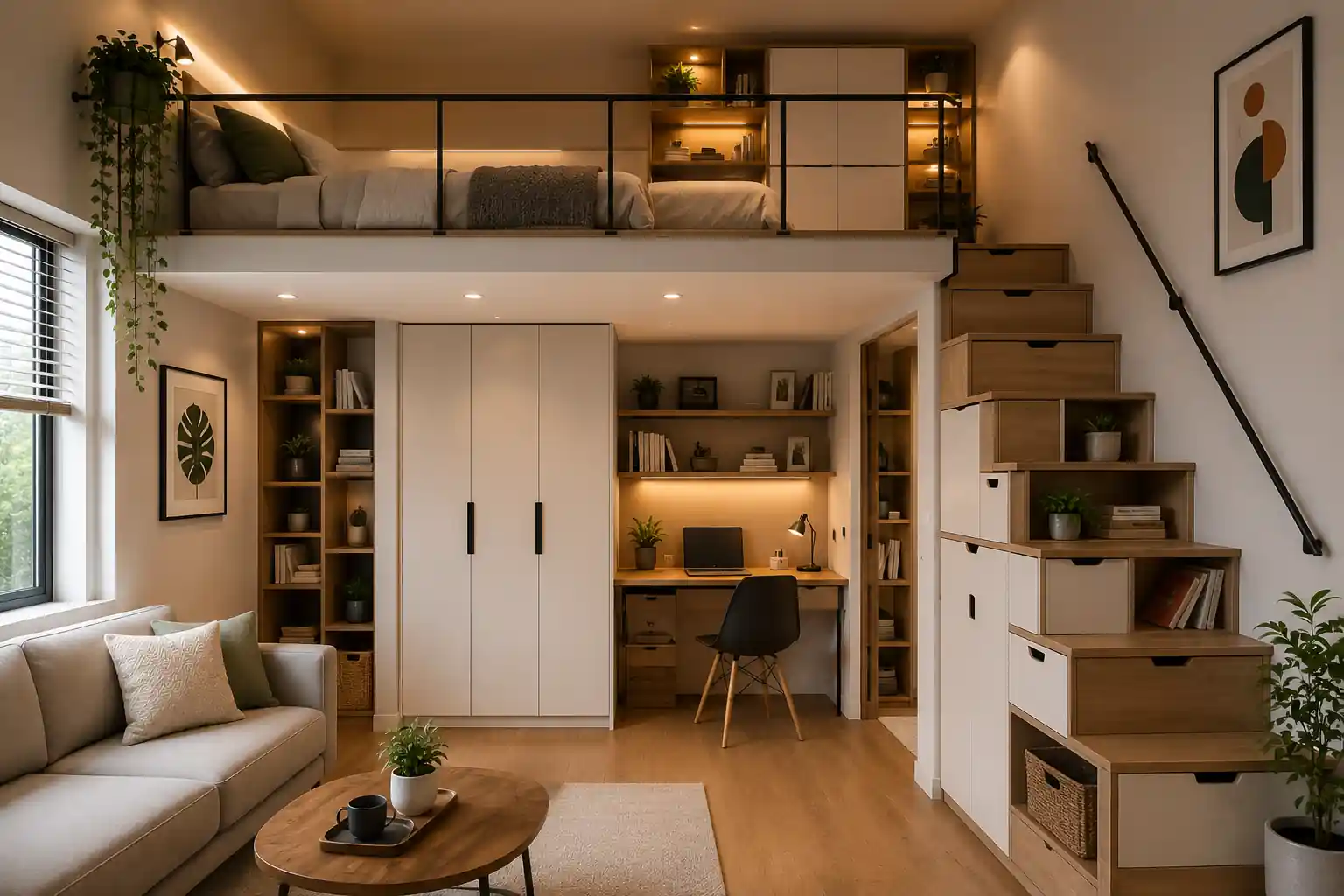 Loft Design ideas – Solving the storage space puzzle in its own unique way