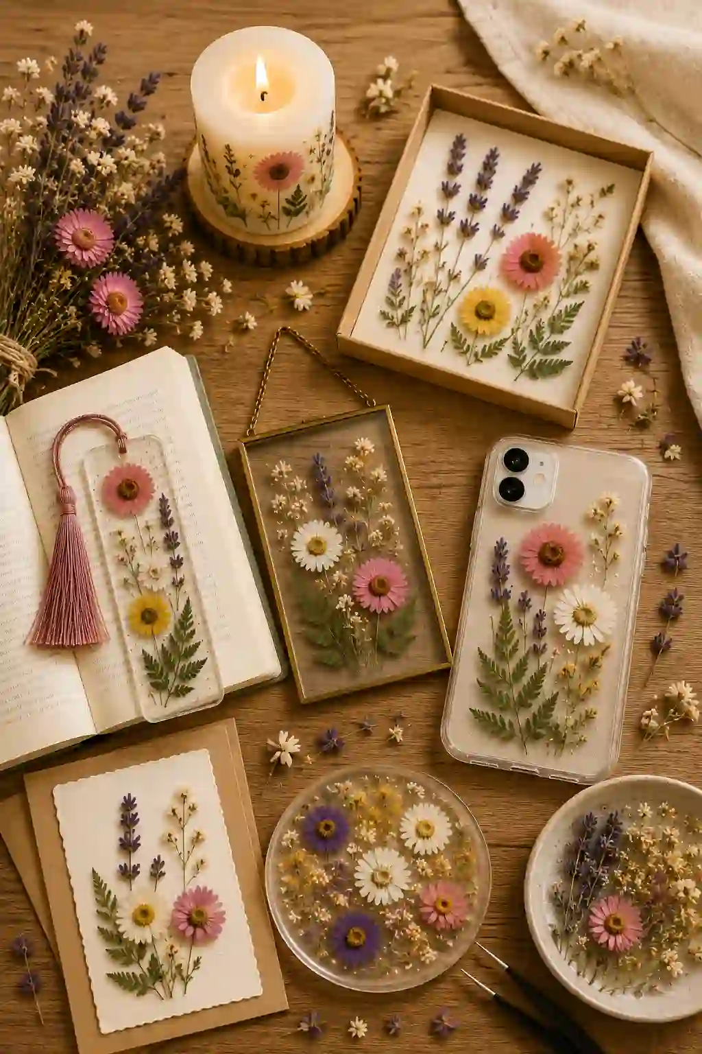 Dried flowers uses – 7 pressed and dried flowers DIY ideas