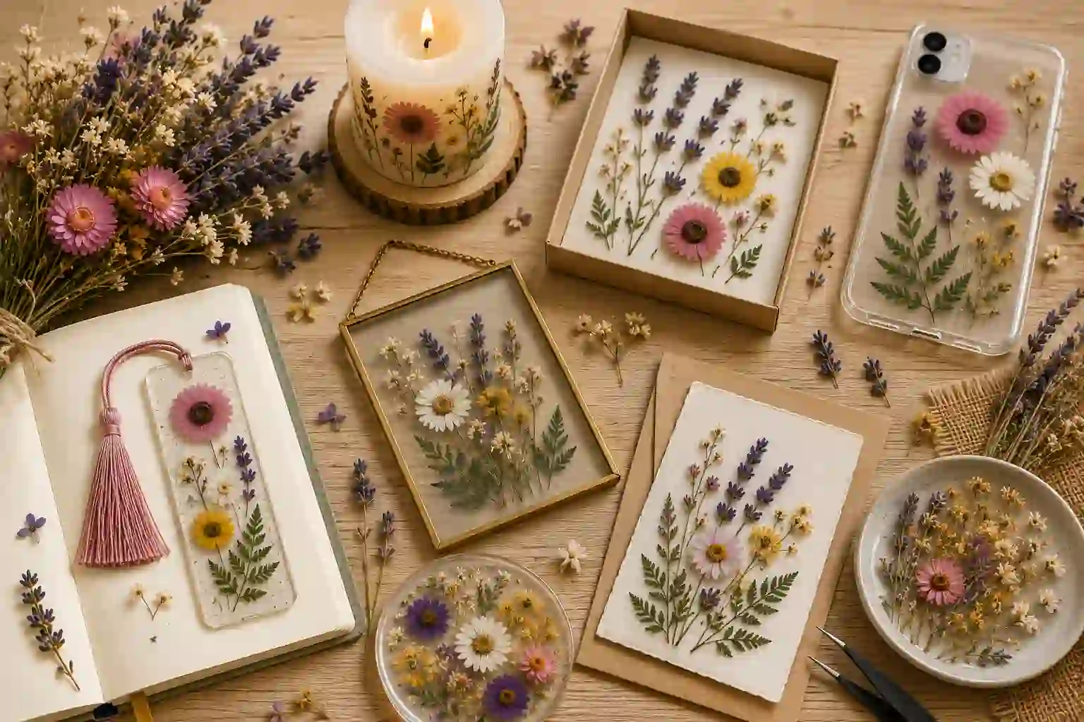 Dried flowers uses – 7 pressed and dried flowers DIY ideas