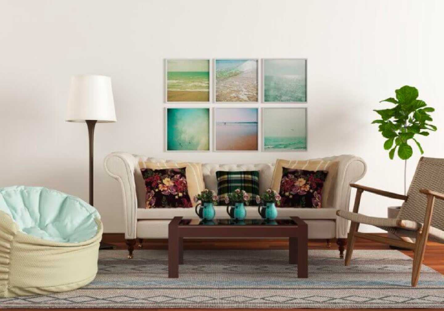 Summer Themed Living Room interior design 