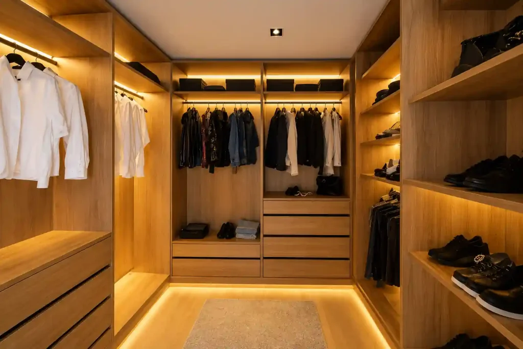 Walk-In-Style Wardrobe Design for Better Bedroom Storage 
