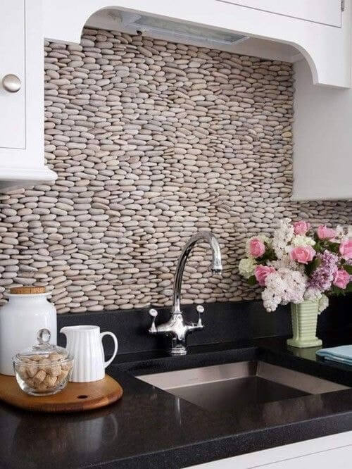 Pebble backsplash design