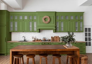 Modular Kitchen Interior Design: Green Kitchen