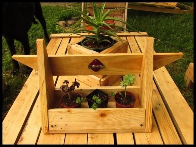 wooden box planters