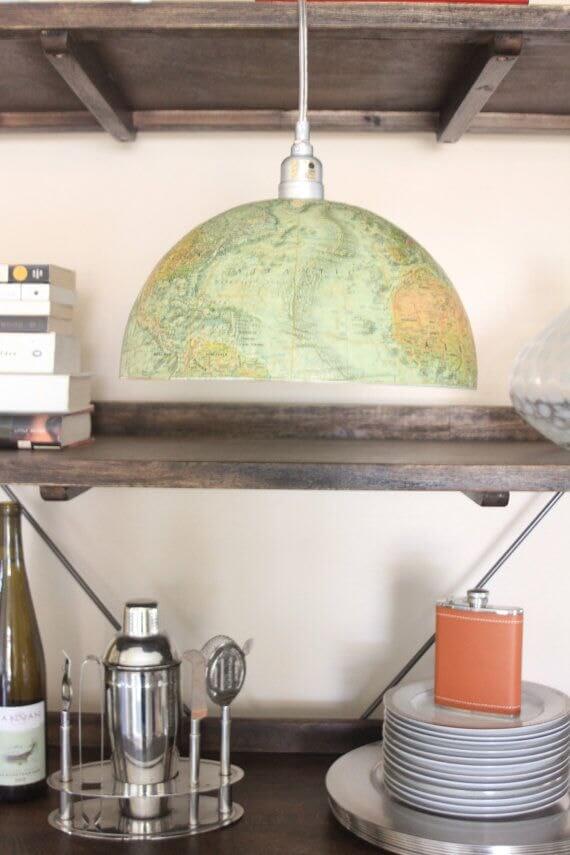 Using old globes in decoration