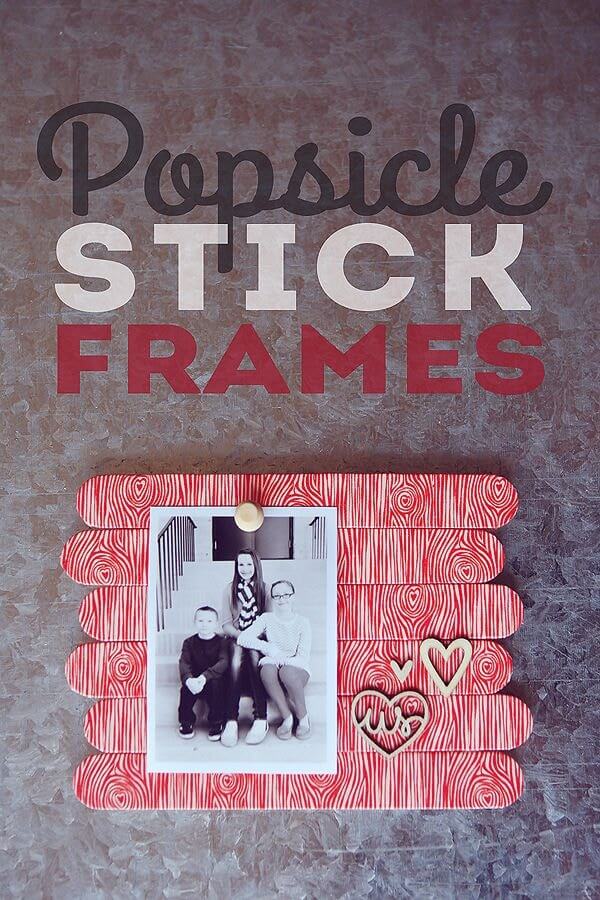  Easy Diy Photo Frame Design Ideas - Gluing the Popsicle