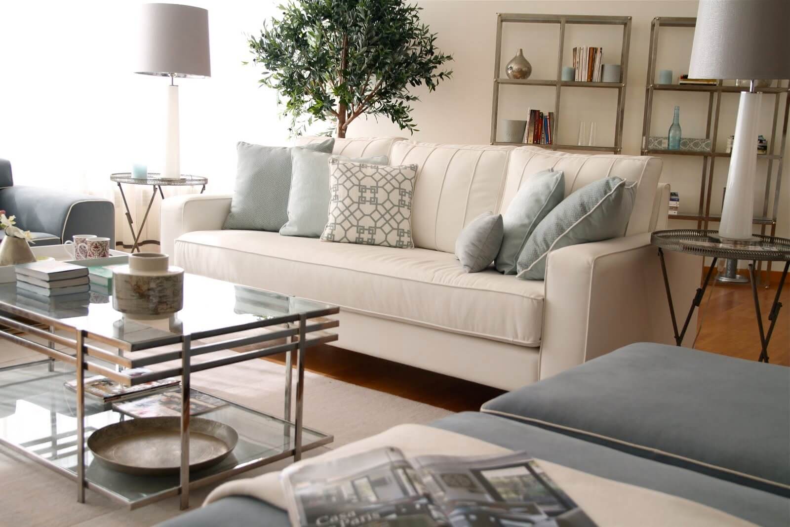 Ana Antunes home styling blog cococozy blue grey white living room