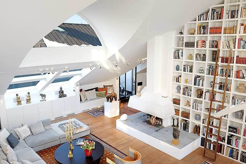 Ceiling-height-library-shelving