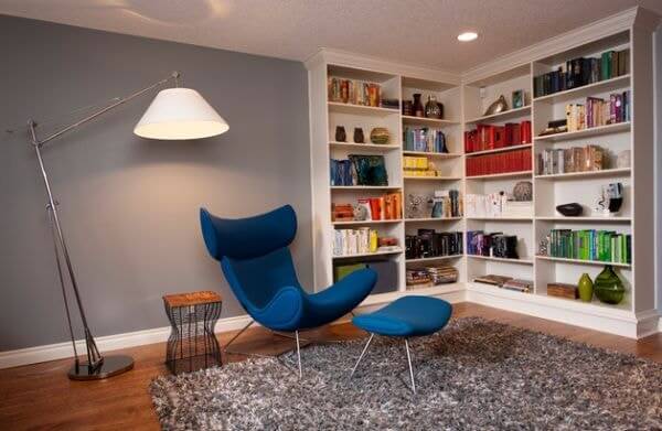 Contemporary-family-room-with-a-stylish-bookcase-in-the-corner
