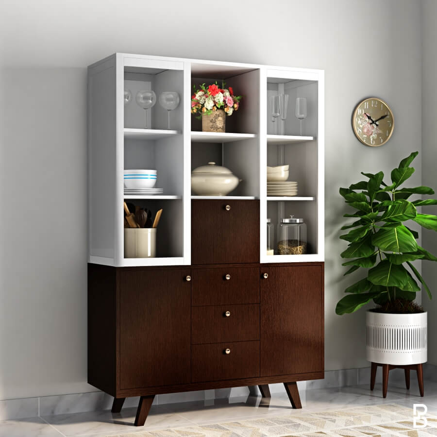 Modern Crockery Unit With Cabinet