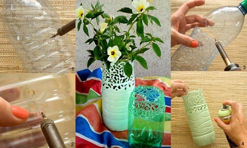 DIY-Pretty-Plastic-Bottle-Vase