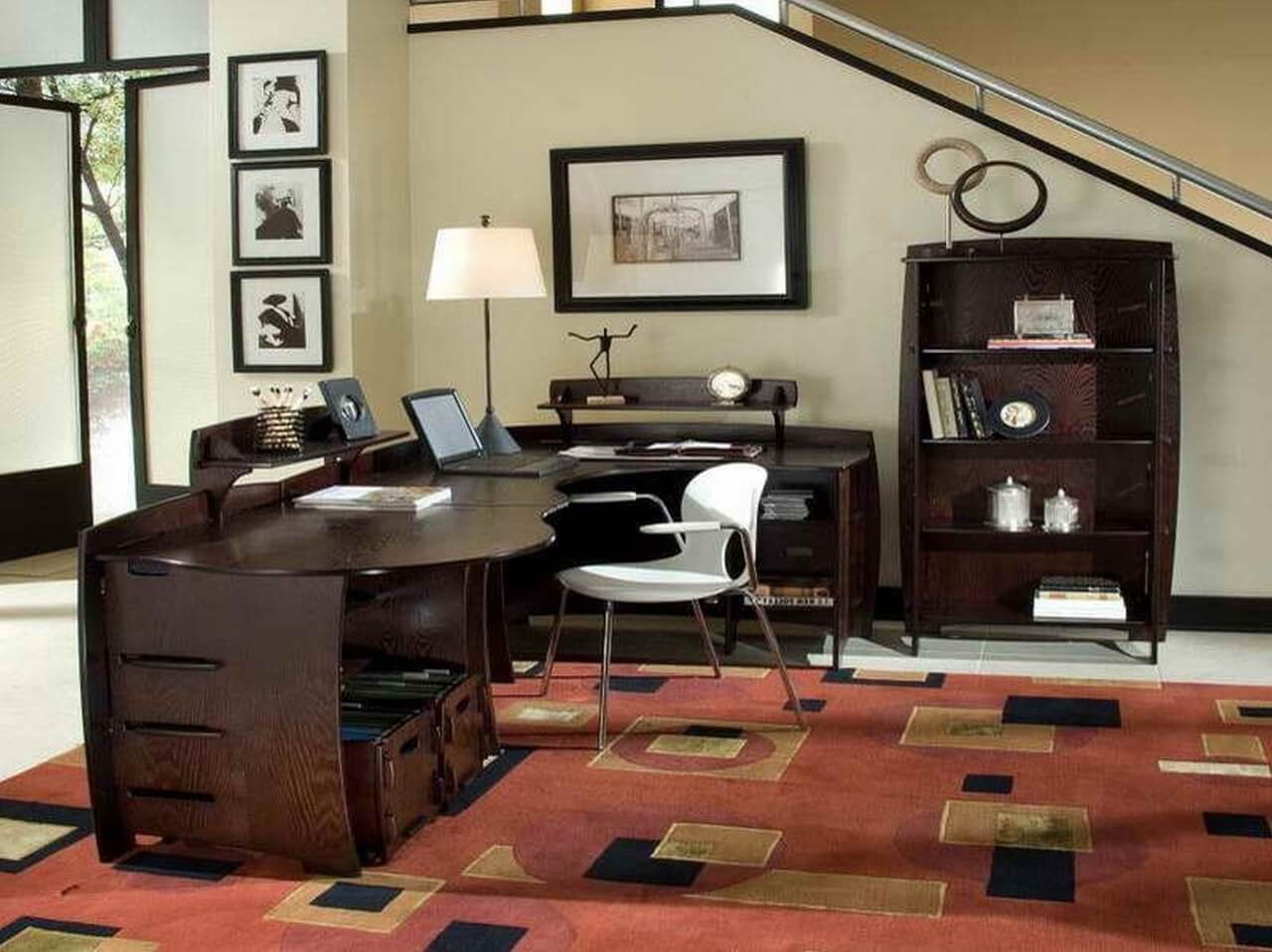 Home-Office-Color-Ideas-with-hardwood-material-Elegant-Home-Office-Decoration-Winning-office-decorating-ideas-for-work-Rustic-Style-1280x958
