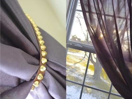 Leather curtain binder