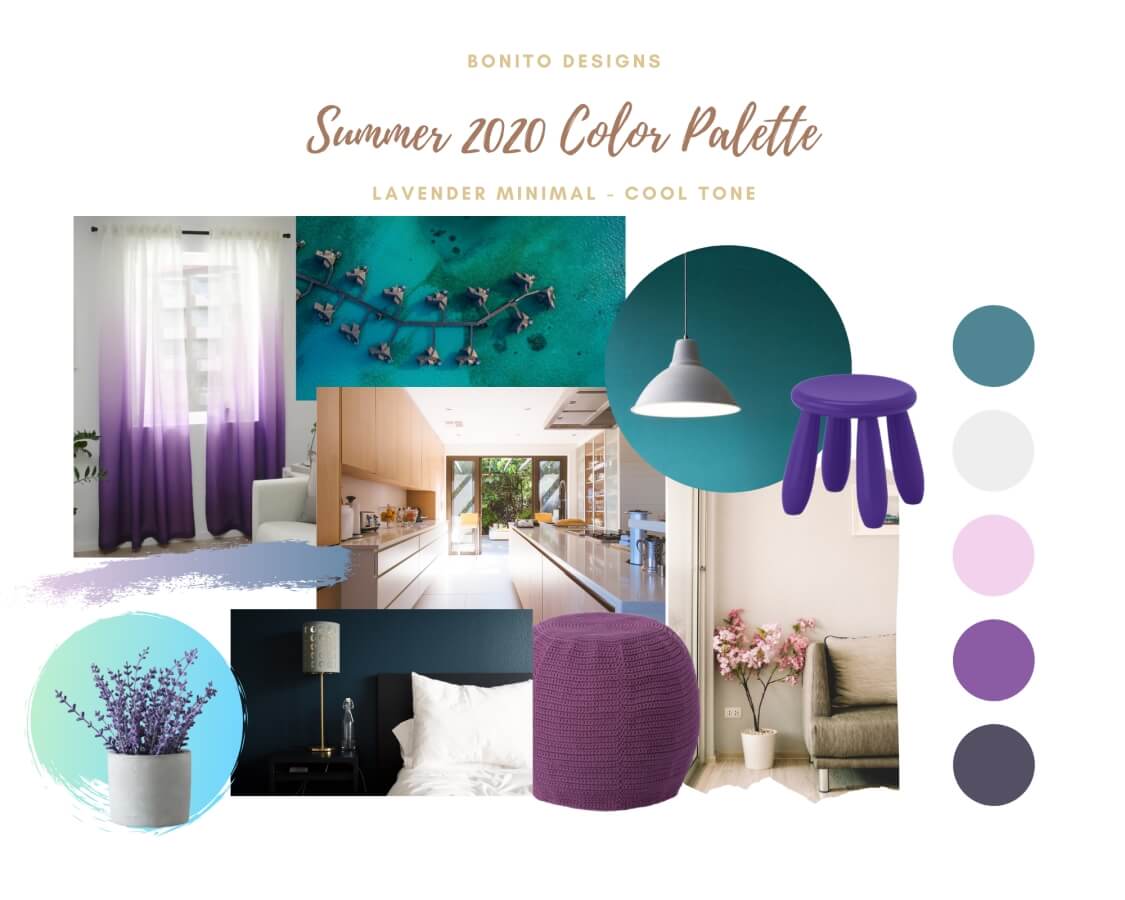 color palettes with teals and purple