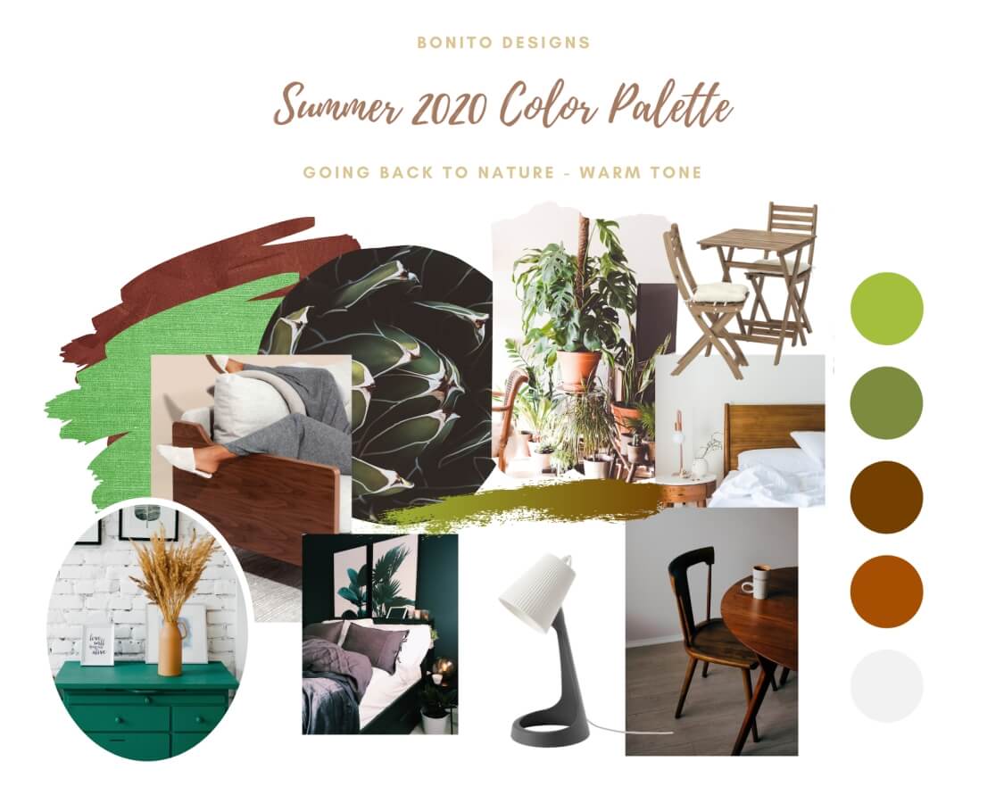  color palettes with greens and browns