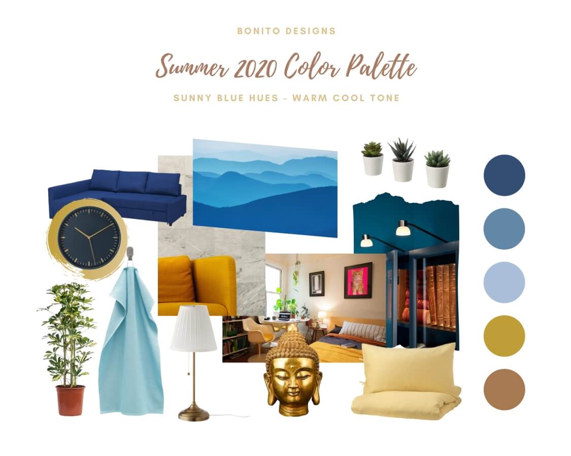 color palettes with blue and yellow