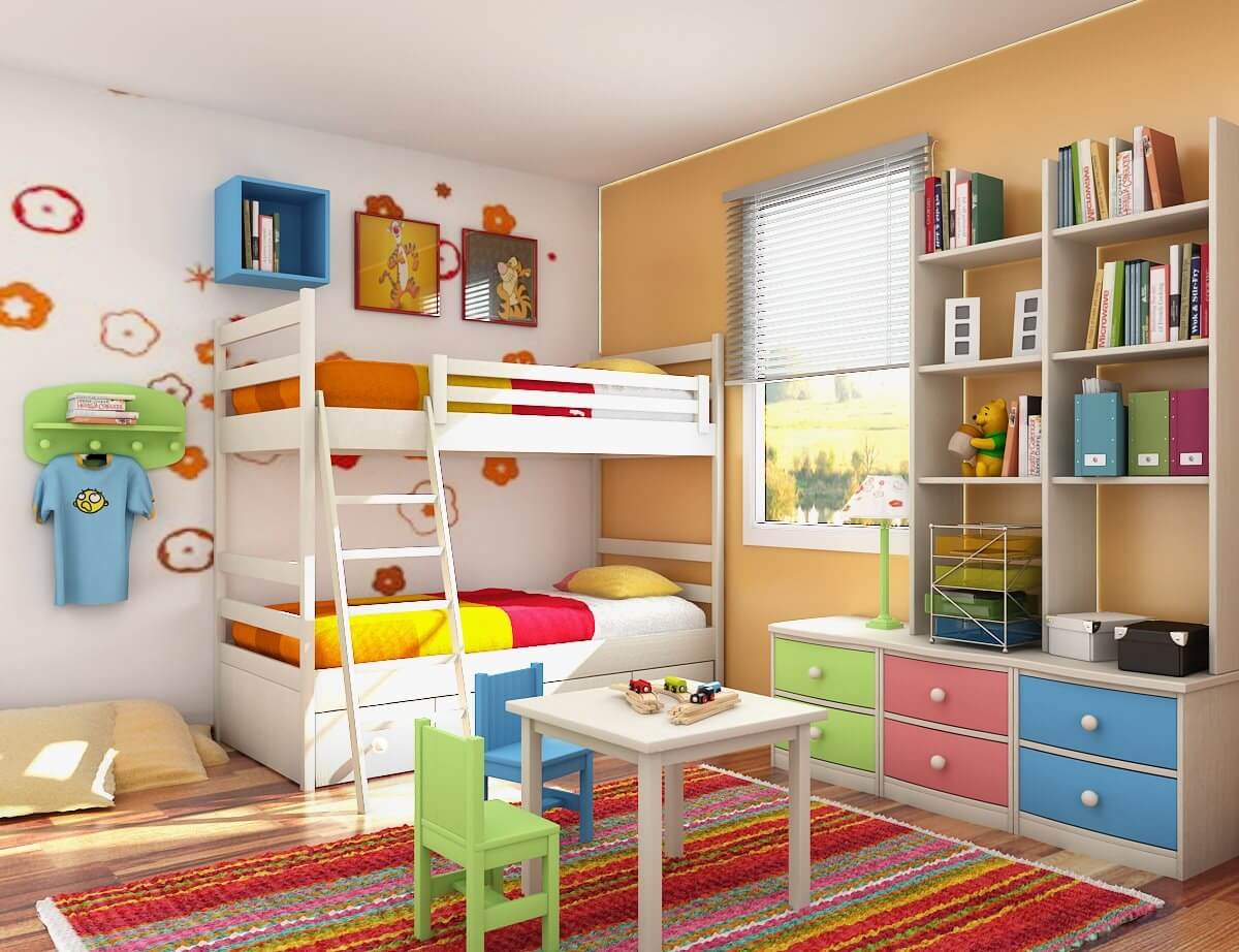 Colorful kids hot sale bedroom