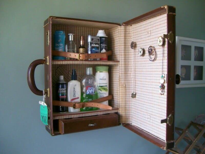 Vintage suitcase cabinet