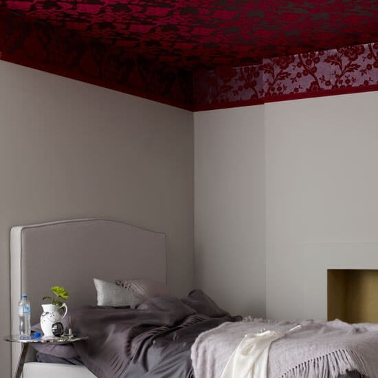 Floral Wallpaper to Decor Your Bedroom Ceiling