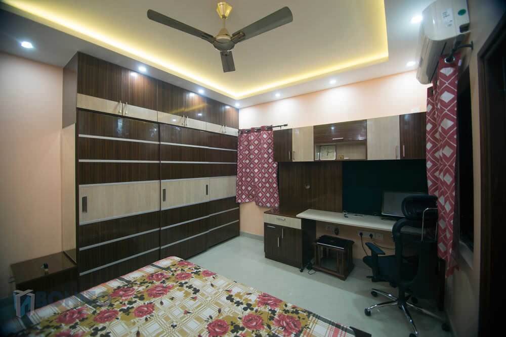 Bedroom with study table - Interior designer bangalore