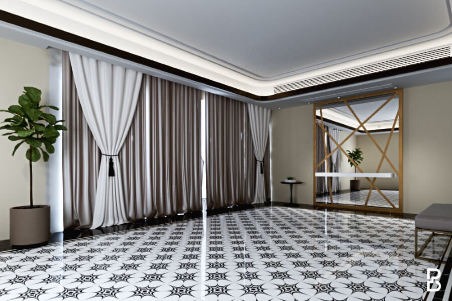 Pattern Style Marble Floor Design