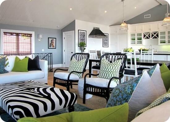 black and white patterns for living room