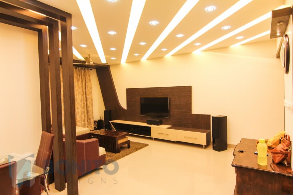 false ceiling lighting concept in living room