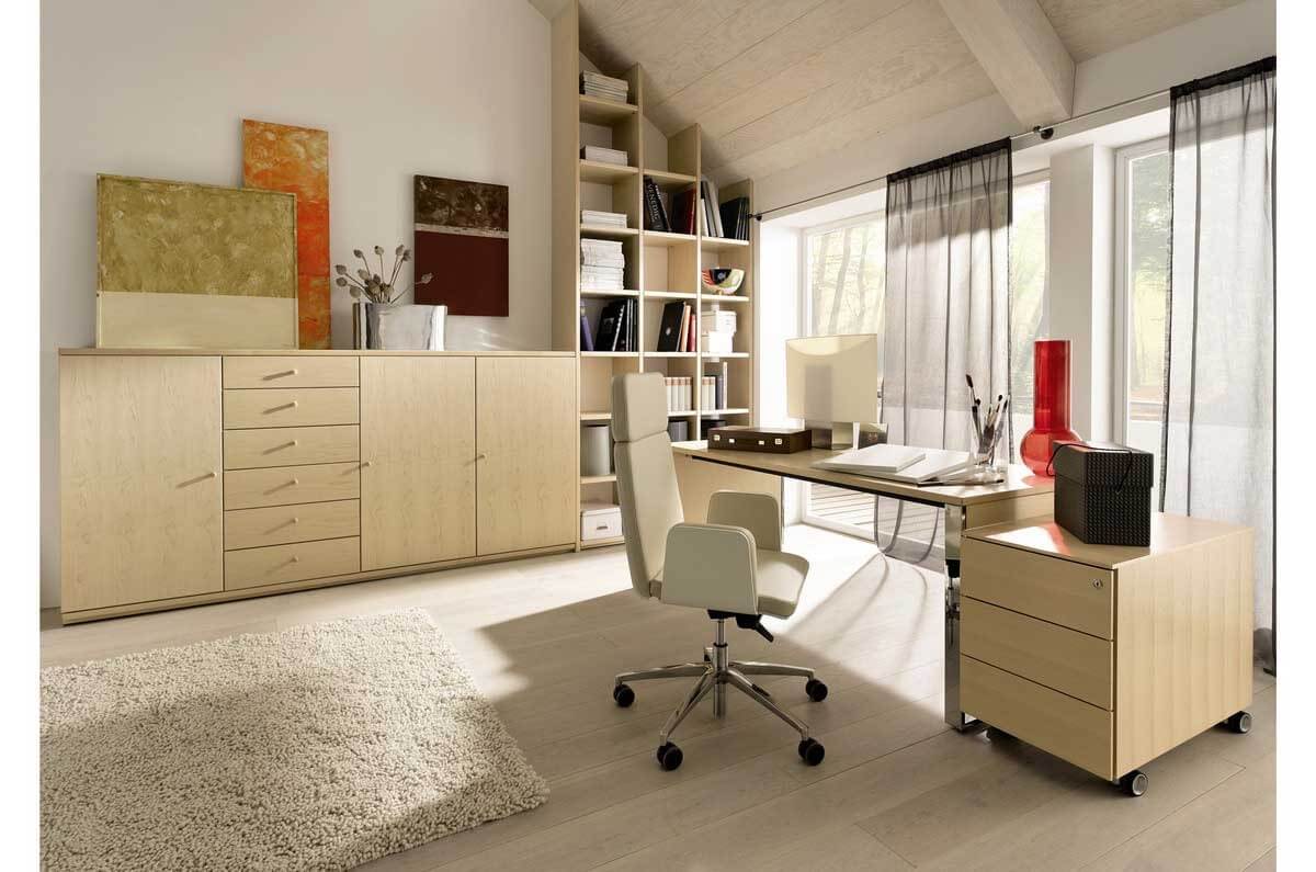interior-casual-office-design-ideas-with-beige-office-chair-facing-spacious-glass-walls-wood-office-desk-and-cube-wooden-storage-astounding-home-office-space-design-ideas