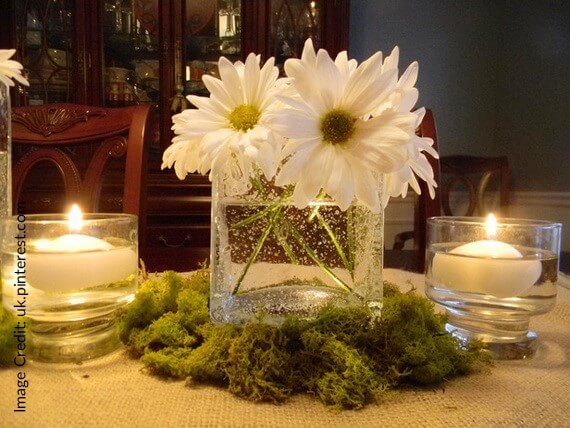 flowers on table top