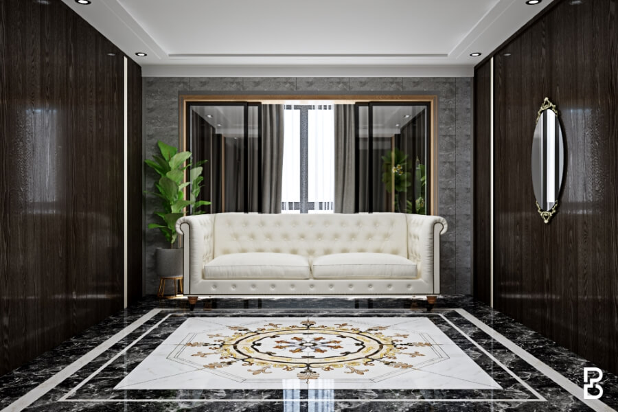 Centerpiece Style Marble Floor Design