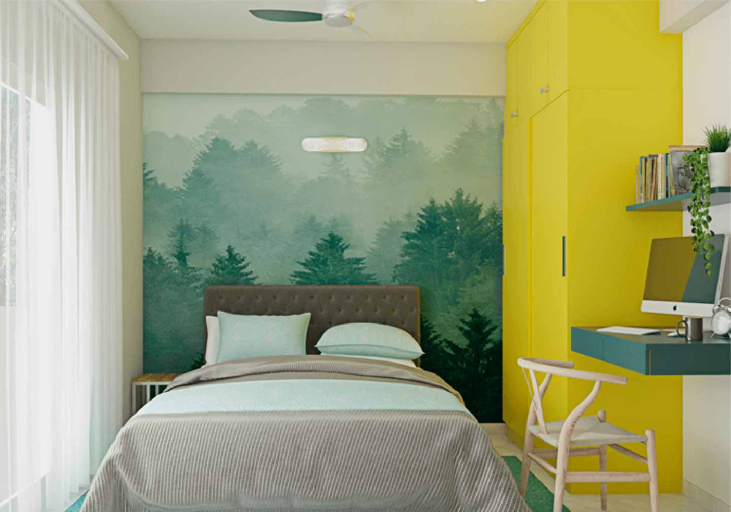 An Accent Wall - Bedroom Interior Design