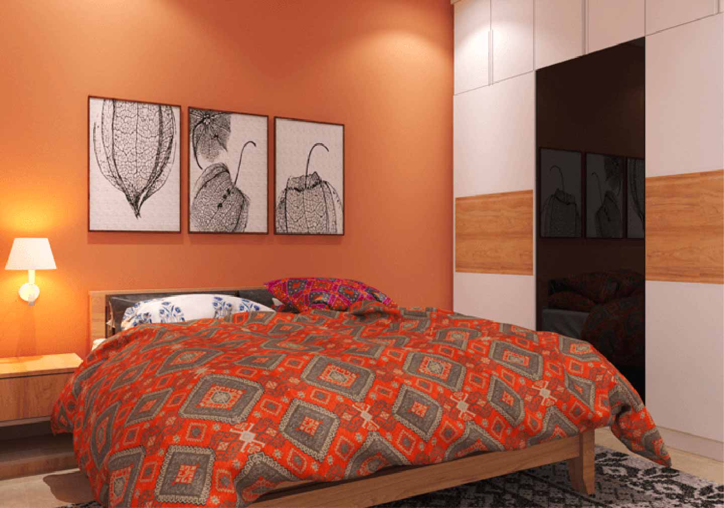 Coloured Floor - Bedroom Interior Design