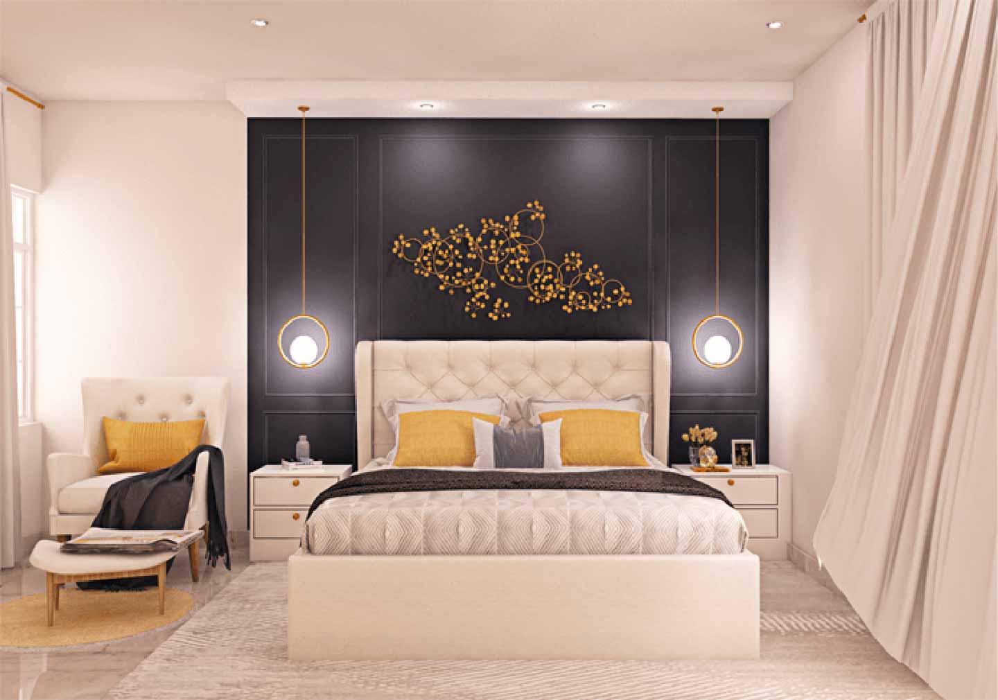 Statement Lights - Bedroom Interior design