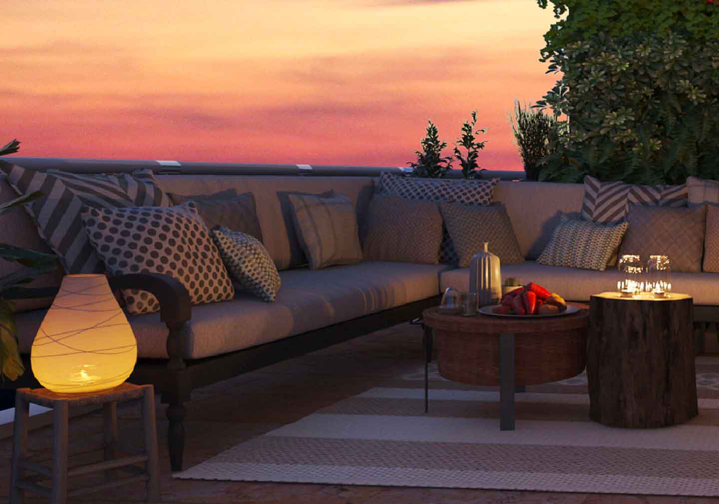 An Outdoor Living Area - Balcony Decoration Ideas 