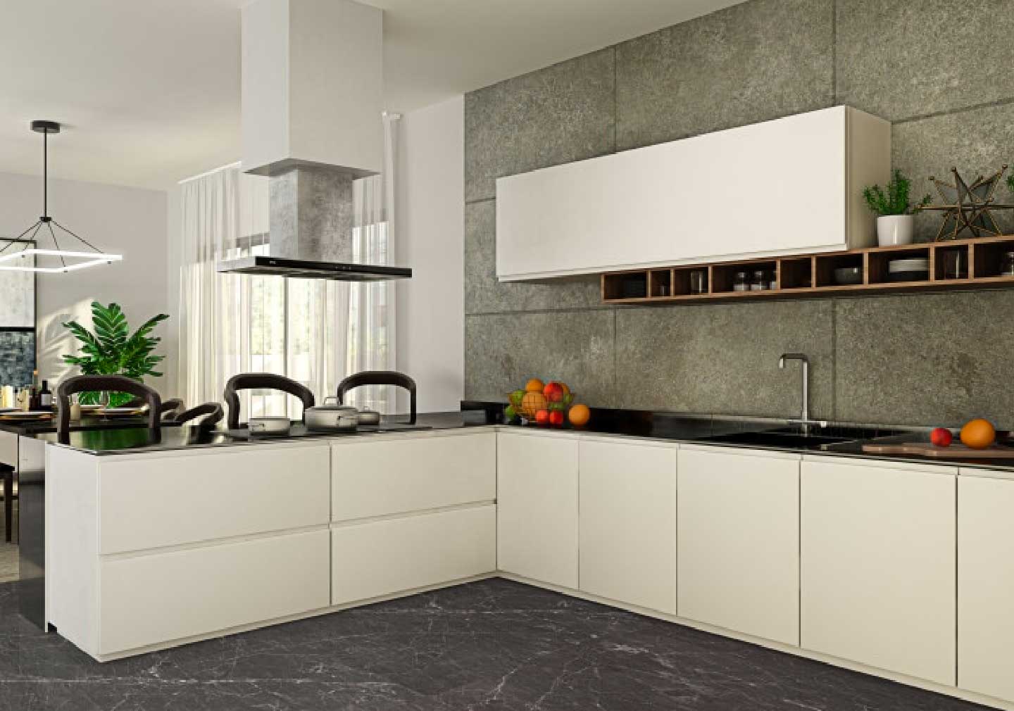 All-in-White Kitchen Interiors - Kitchen interior design