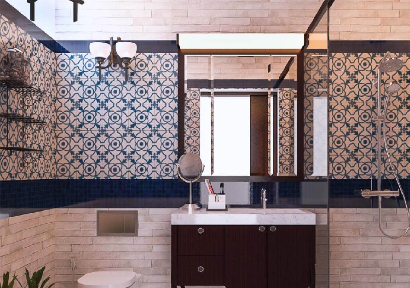 Enclosed Cabinets - Bathroom Interior design
