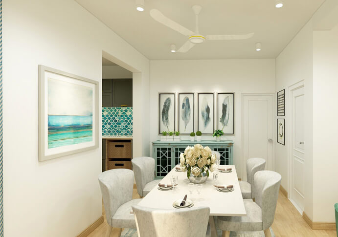 Minimalist Interior Design - a white color dining table