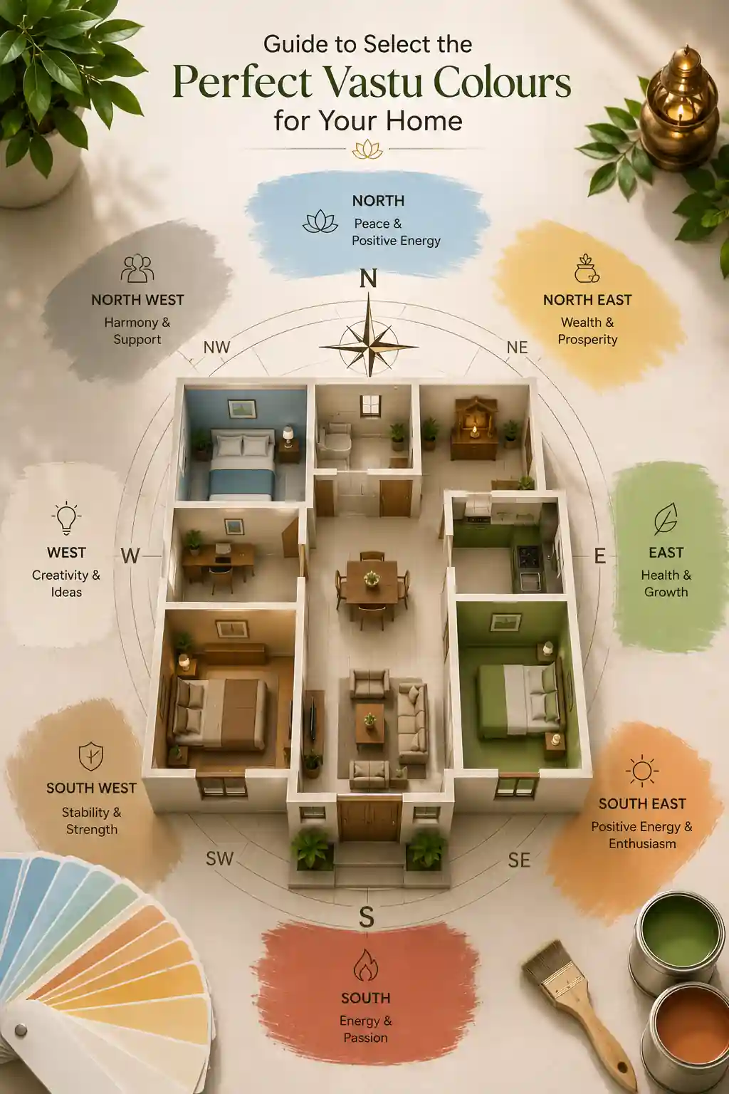 Guide to Select the Perfect Vastu Colours for Your Home (2023)