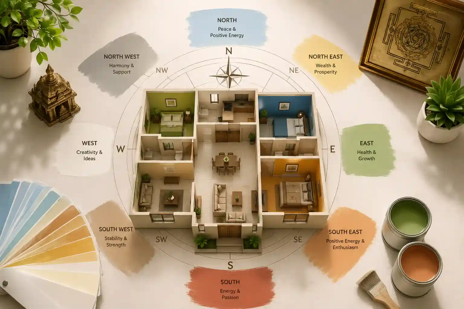 Guide to Select the Perfect Vastu Colours for Your Home (2023)