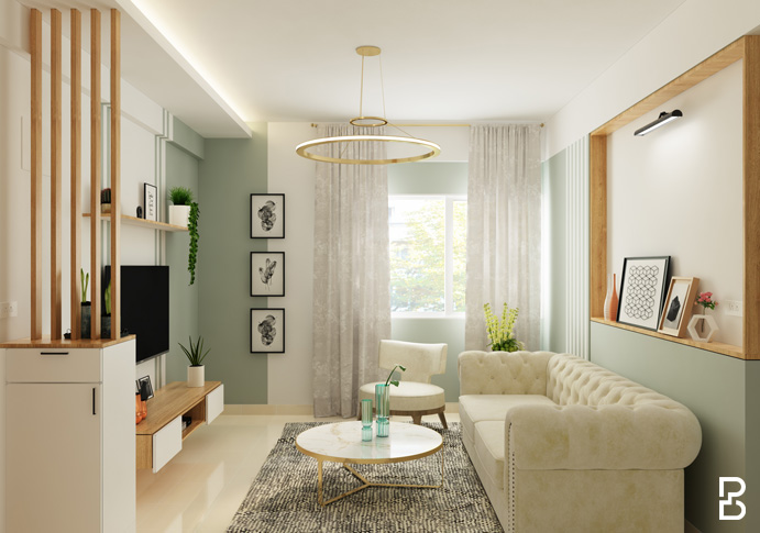 Best interior design ideas for living room - green hues in interior