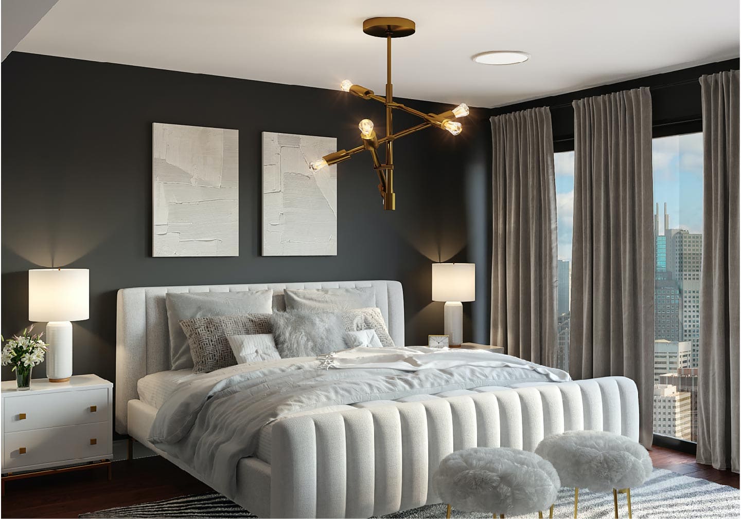 Lights of rescue for Master bedroom interior design