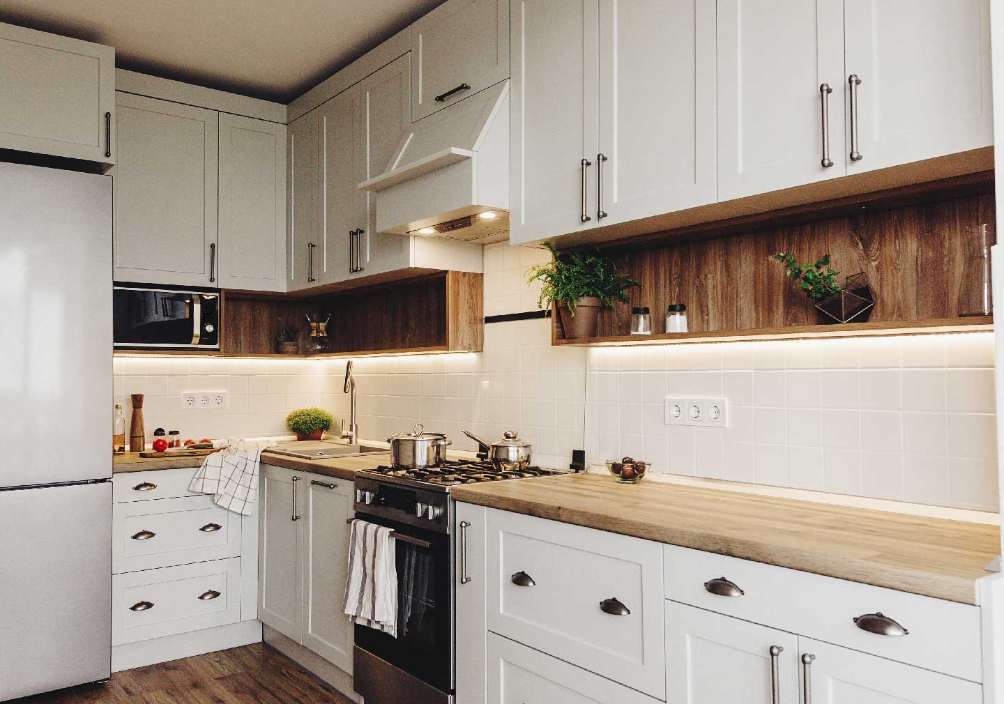 white colored kitchen interior design ideas