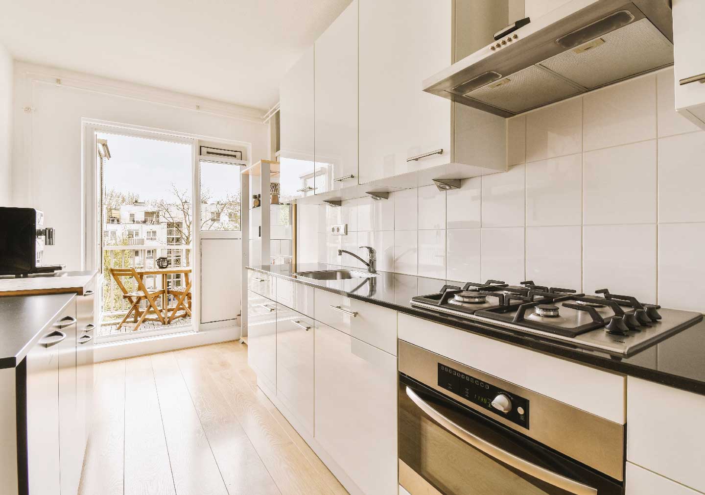 white colored kitchen interior design