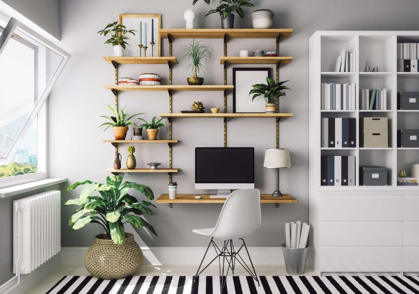 home office design with biophilic design