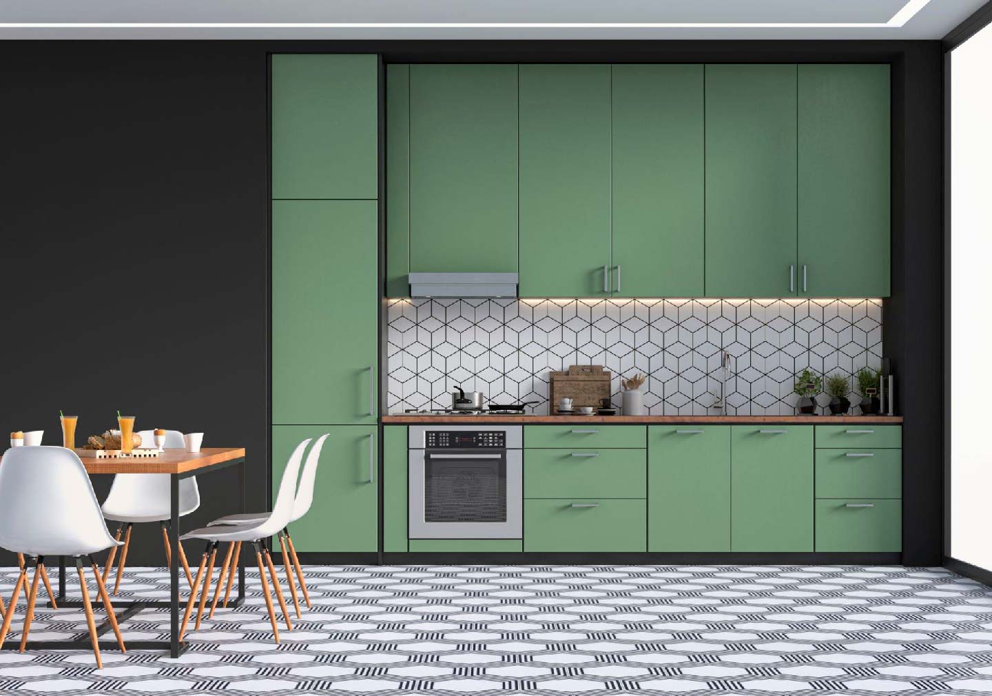 best kitchen green tiles for your kitchen wall