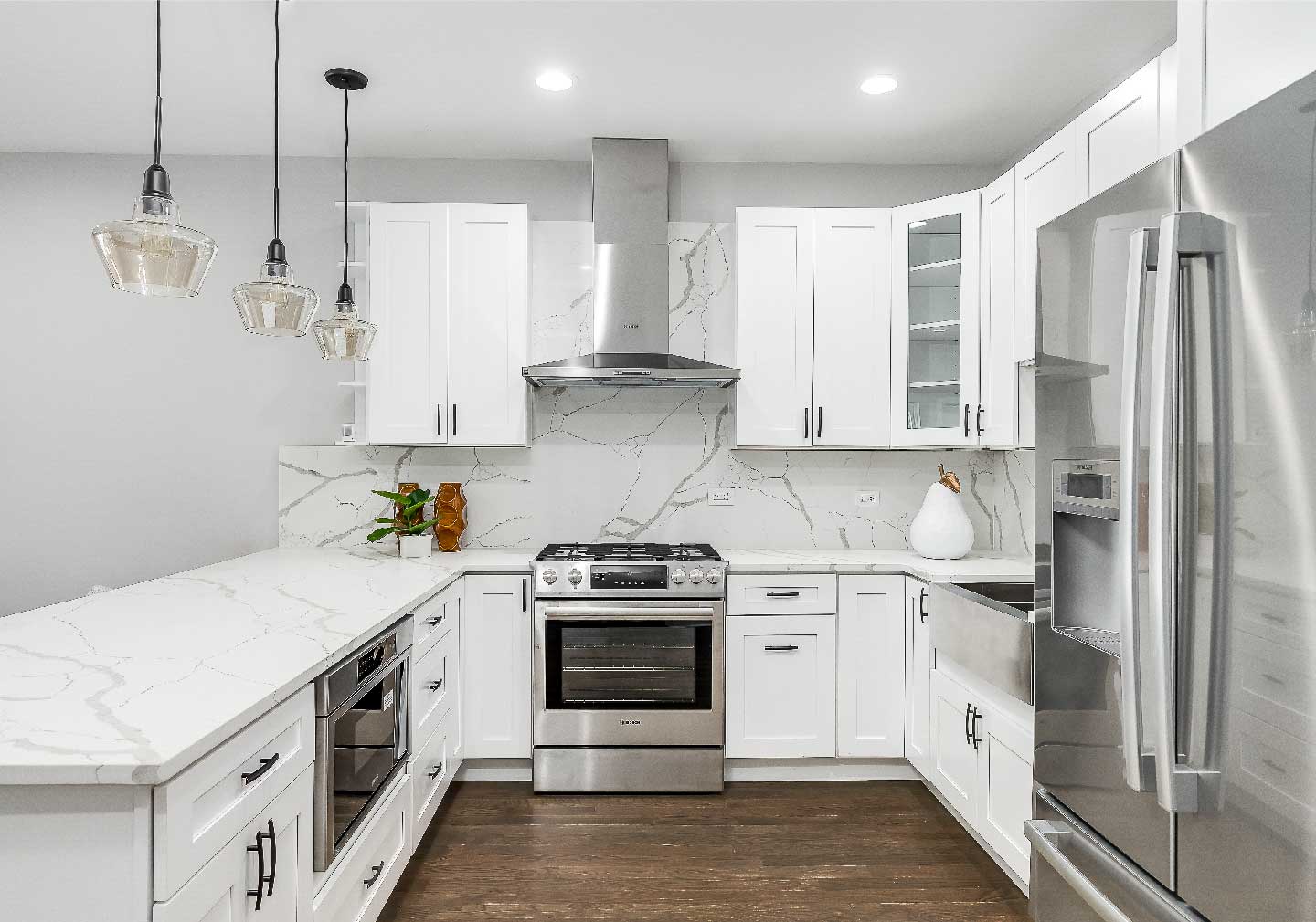 white colored kitchen interior design